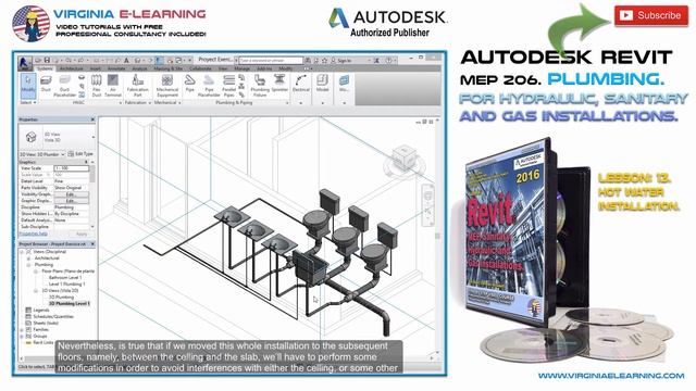 Autodesk Revit MEP Tutorial │ Plumbing │ Hot Water Installation смотреть онлайн