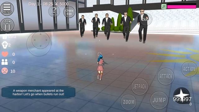 Twins againts Yakuza guard Sakura School Simulator total game online play смотреть онлайн