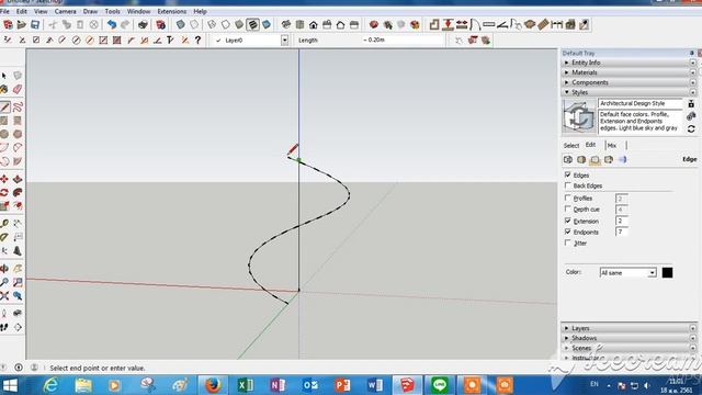 สร้างแผ่นสกรูเกลียวด้วยโปรแกรมSketchupตอนที่1 смотреть онлайн