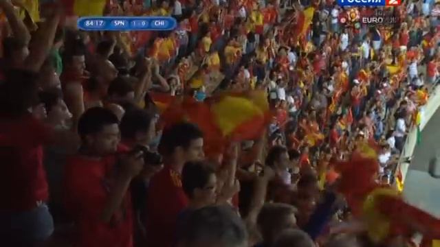 Гол Сильвы в матче "Испания - Китай" 1:0 смотреть онлайн