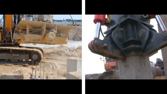 Срубка свай оборудованием KIBBLER, нижняя отметка смотреть онлайн