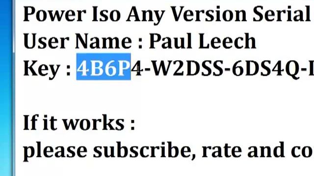 Power ISO serial Key for any version!!.. смотреть онлайн