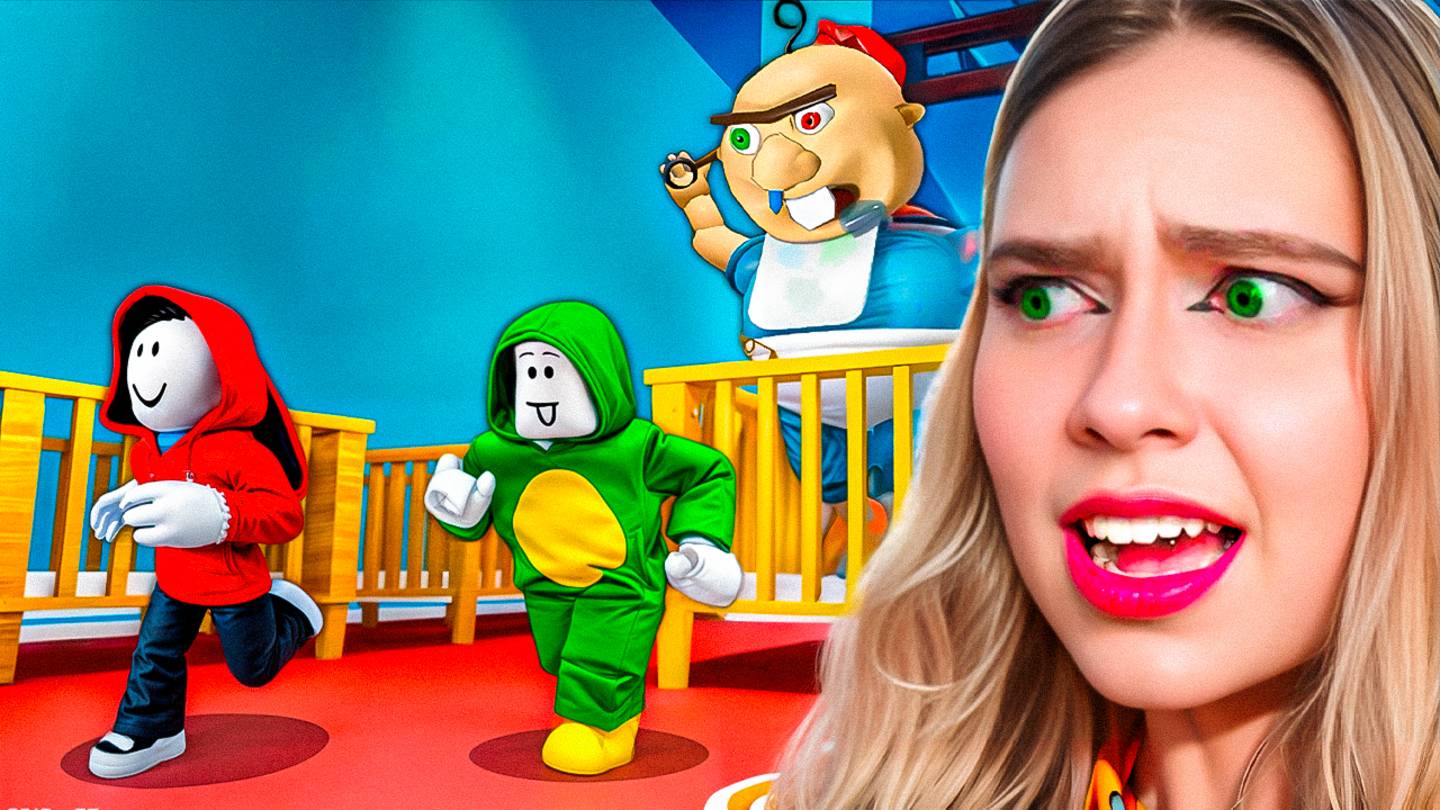 ОГРОМНЫЙ РЕБЕНОК БОББИ ОХОТИТСЯ НА МЕНЯ! ПОБЕГ ИЗ ДЕТСКОГО САДА В ROBLOX смотреть онлайн