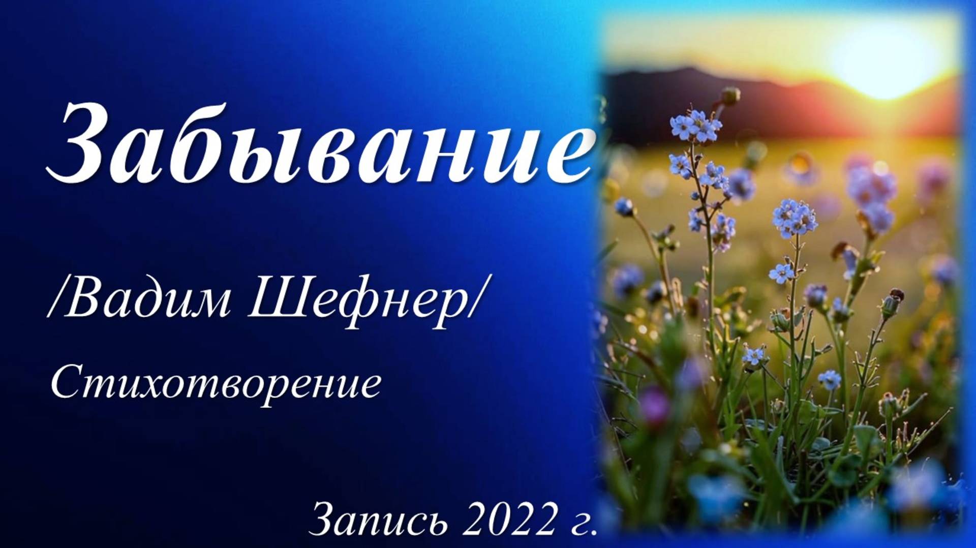 Забывание /Вадим Шефнер. Запись 2022 г./ смотреть онлайн