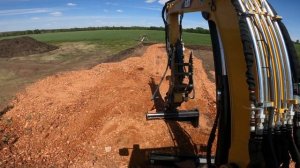 Cat 305.5 Mini Excavator Back Filling With Red Shale And Wrist Bucket