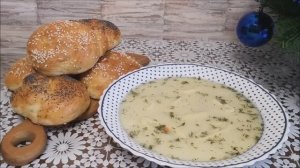 Суп с сырными рулетиками. Булочки на ВОДЕ к супу, борщу. ПЕРВОЕ БЛЮДО . Рецепт вкусного супа