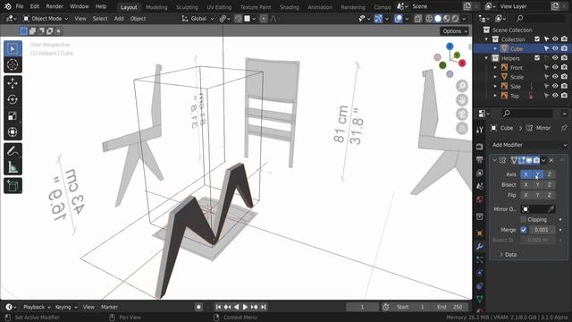 Blender chair Modeling beginners tutorial Pt 04 смотреть онлайн