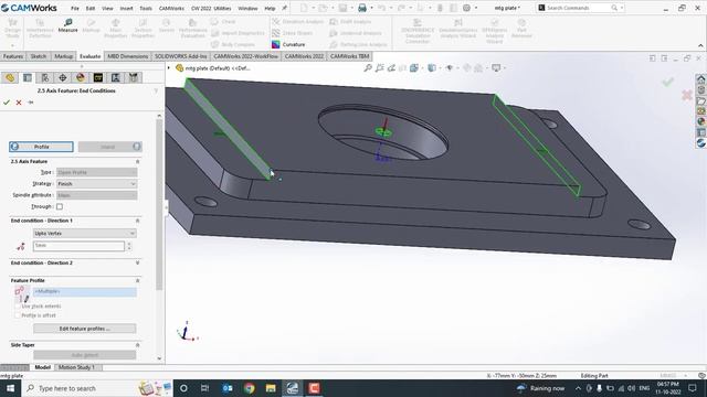 How to program in comworks2022 (open pocket , open profil , curve feature) Solidworks CAM смотреть онлайн