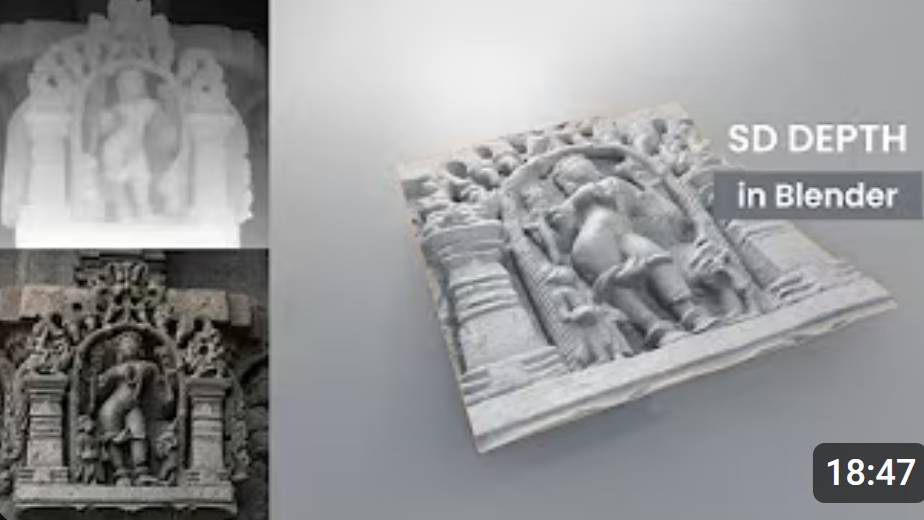 Generate Depth Maps and Displace Super-detailed Bas-reliefs - Blender Tutorial смотреть онлайн