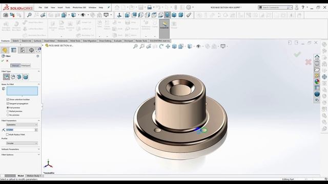 SolidWorks 2021 Tutorial for Beginners #39 | Rod Base Section View in SolidWorks-آموزش سالیدورکس смотреть онлайн