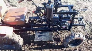 вспашка минитрактором на базе мотоблока ока
