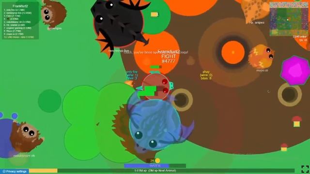 Mope.io 1v1 Prac/crabJackass/Toucan Trolling Frankfurt 2 (im Back) (no Music)