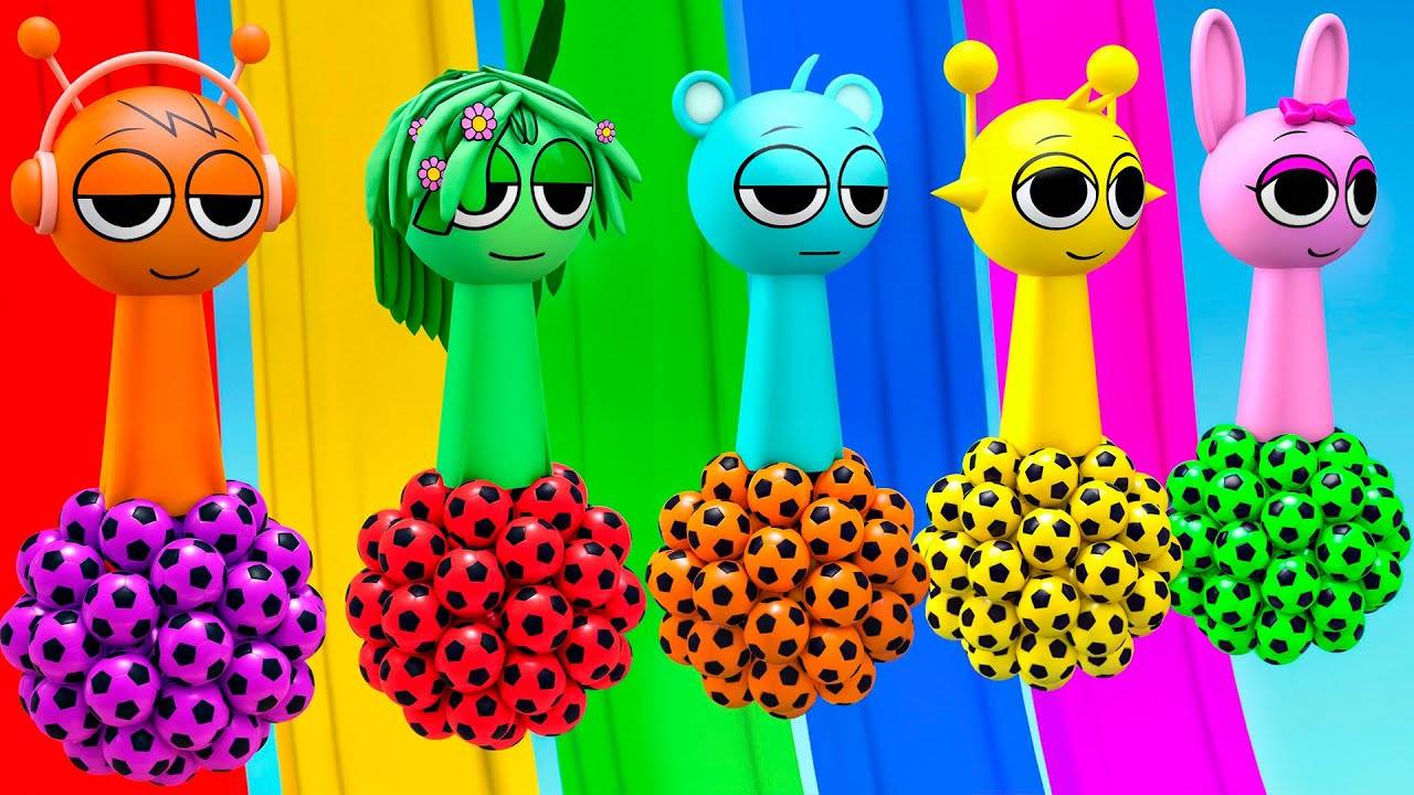 Спрунки Пинки Орен Саймон Скай Винерия 3d игра на разноцветных горках смотреть онлайн