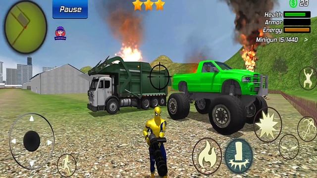 Spider Rope Hero Gangstar Vegas Crime City Simulator New Drive In City #85 - Android Gameplay