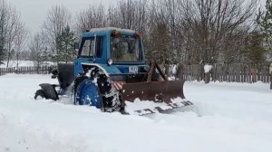 Мтз 82 по глубокому снегу