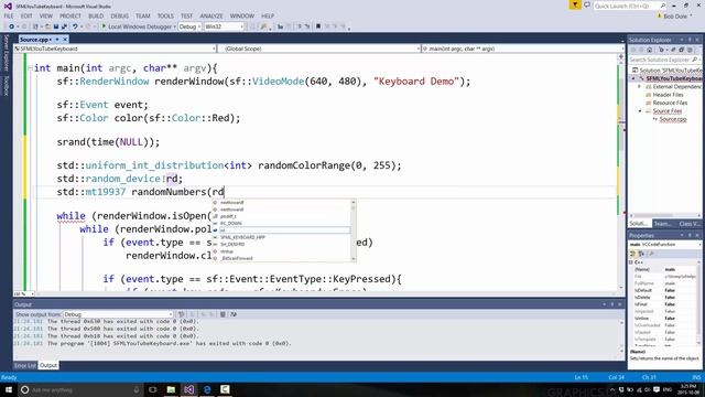 SFML Tutorial -- Handling Keyboard Input and Random Numbers смотреть онлайн