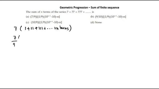 Geometric Progression - Sum of finite Series смотреть онлайн