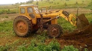 погрузка  грунта трактором  т  40 АП