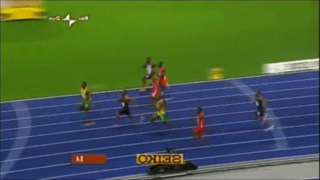 Finale 100 m M Berlino 2009 (record mondiale di Usain Bolt) смотреть онлайн
