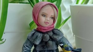 Аннушкина весна. 
Ватная игрушка на ёлку и на полку.