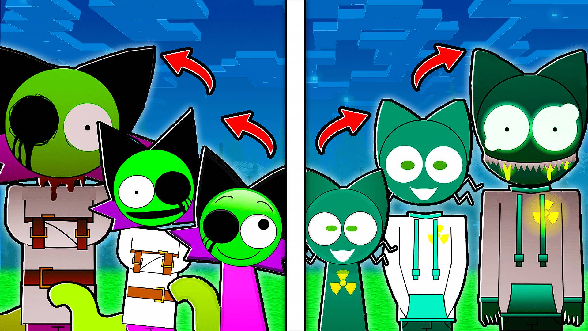 ВСЕ ФАЗЫ ТОКСИЧНЫЕ СПРАНКИ В МАЙНКРАФТ МАЙНКРАФТ PYRAMIXED МОД SPRUNKI МУЛЬТИК смотреть онлайн