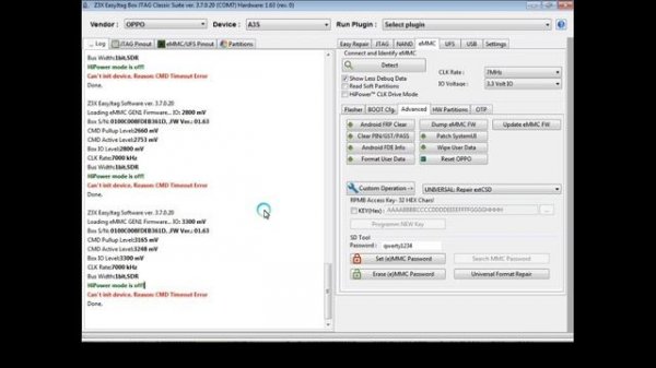 EAS JTAG  Cant init Device Reason Ocr Ready Timeout Error Check Vcc or Emmc Dead