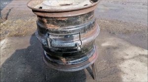 Печь под казан из автомобильных дисков