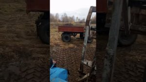 Самодельный погрузчик на задней навеске мтз. Грузим грунт