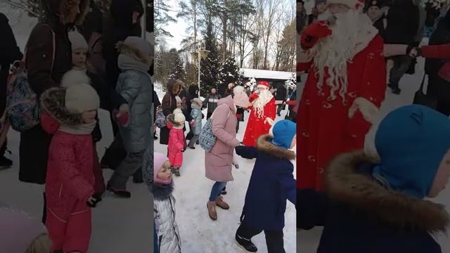 Дед Мороз на VI Фестивале ледовых скульптур разогревает детвору)) Хоровод и танцы! 6.02.2021 г. смотреть онлайн