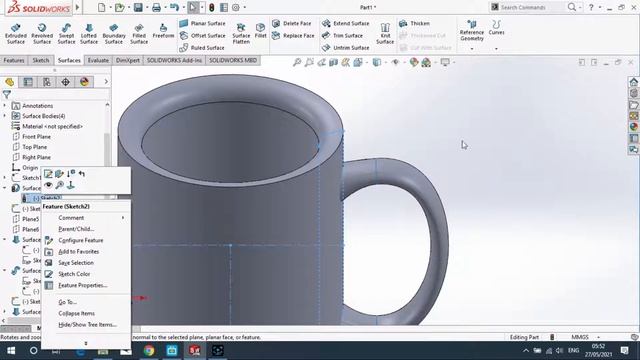 Coffee Mug Solidworks Design | Rendering Keyshot смотреть онлайн