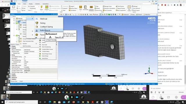 BDM ANSYS WB MESHLEME DERS 3 смотреть онлайн