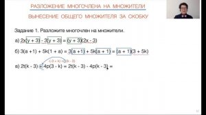 Разложение многочлена на множители. Часть 2. Вынесение общего множителя за скобку. Алгебра 7 класс.