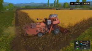 Farming Simulator 2017. зерноуборочный комбайн Ростсельмаш Нива СК-5.+два вида копнителя и жалюзи..