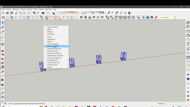 Configuration of solar panels in 3D on SketchUp (Panels with structures) Part 1 смотреть онлайн