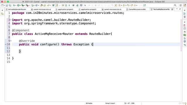 2_3. Step 03 - Creating Receiver Camel Route for ActiveMQ in Microservice B смотреть онлайн