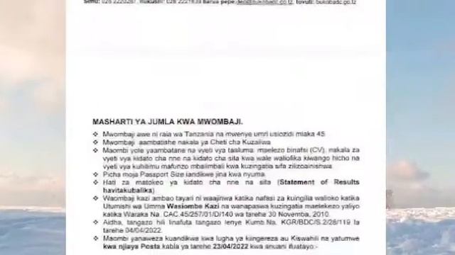 NAFASI MPYA ZA AJIRA HALMASHAURI YA WILAYA YA BUKUBA/TAMISEMI AJIRA 2022/AJIRAPORTAL2022 смотреть онлайн