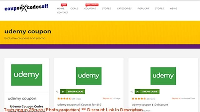 Texturing in ZBrush (Photo projection) coupon - udemy discount смотреть онлайн