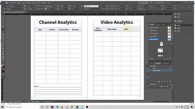 InDesign Tutorial for Beginners & KDP #17 - Creating the Video Analytics Table смотреть онлайн
