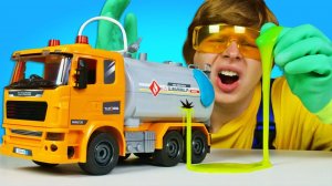 Ремонт машин у Саши: про бензовоз, привидение и гонки! Развивающие видео про машинки - Сборник