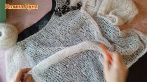 Паутинка спицами_размер s-m из мохеровой пряжи_обзор готовой работы