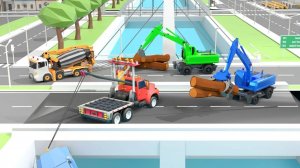 Яркие мультики про машинки для детей, мультфильмы для малышей, смотреть Ремонт Моста