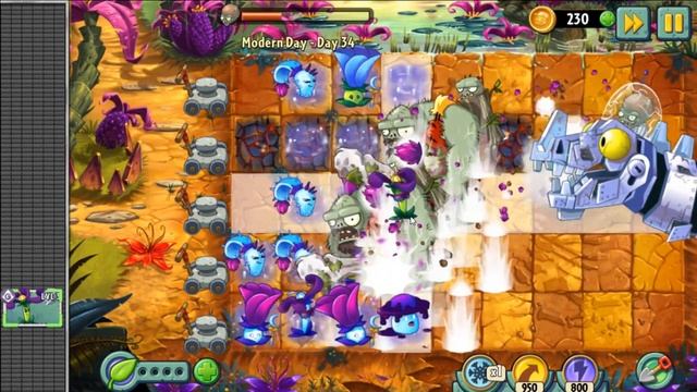 Plants vs zombies 2 free || Modern day - day 34 zomboss level 3 смотреть онлайн