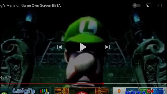 Luigi Mansion Beta Game Over Screen