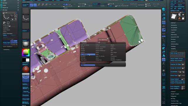 Using ZRemesher to retopologize kitbash parts in ZBrush 4R7 смотреть онлайн