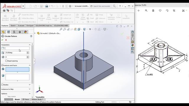 3D Column Base | SolidWorks Tutorial for Beginners Exercise 15 смотреть онлайн