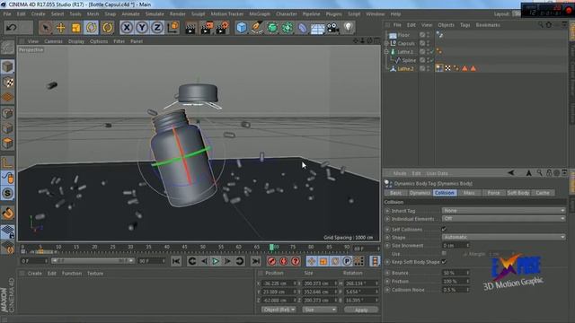 Cinema 4D Tutorial - Animation Dynamic and Emitter Objects смотреть онлайн