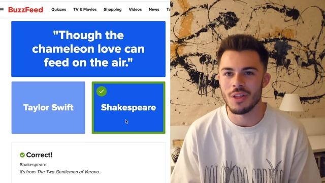 i took the "taylor swift or shakespeare" quiz to see if my literature degree was worth it смотреть онлайн