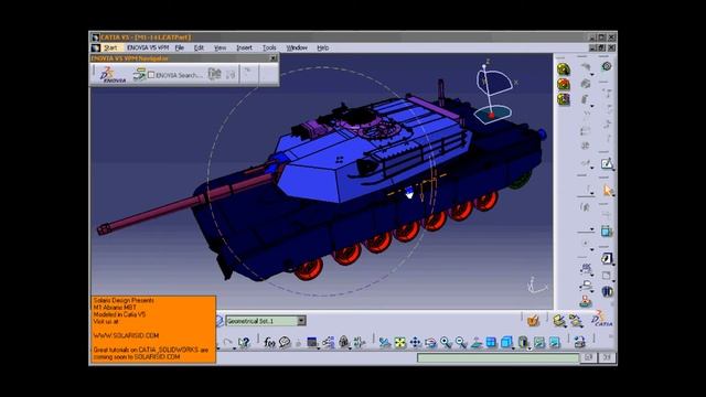 M1A1 Abrams MBT modeled in Catia by SOLARIS DESIGN смотреть онлайн