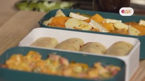 Блинчики с творогом и салат с хурмой | Ланч-бокс /57