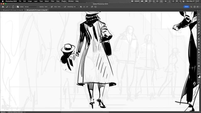 Composing and Inking a Street Scene / Thought Process. смотреть онлайн